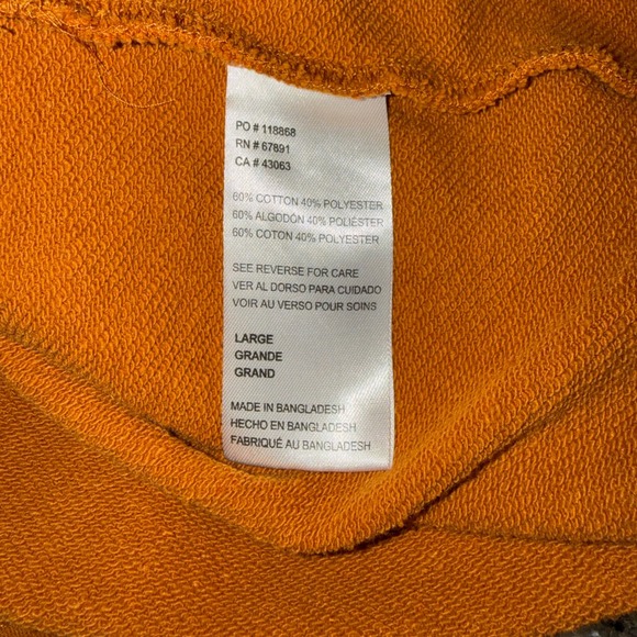 Umbro Womens Burnt Orange Cropped Sweatshirt Raglan Graphic Pullover Large - Picture 7 of 9